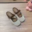Sục lưới nữ đế bệt mũi tròn quai ngang phối khuy vàng [Sẵn Hàng].