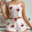 Cherry Loungewear Quần short treo in hình trái tim thường ngày có thể mặc bên ngoài Bộ đồ ngủ nữ 5.12