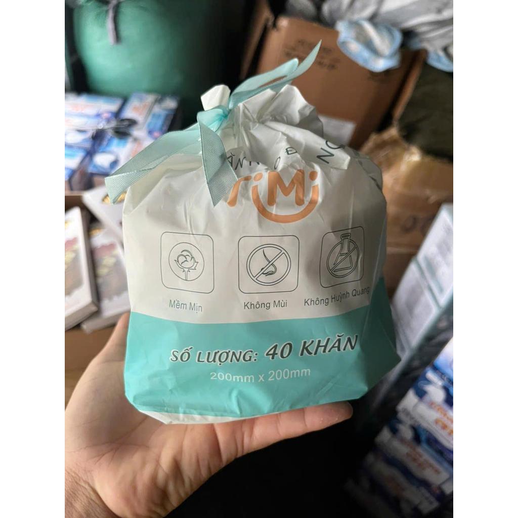 Khăn Lau Mặt Khô Cotton Cao Cấp Cuộn 40 Tờ – Khăn Tẩy Trang Đa Năng Túi Trái Đào,Mềm Mại Cho Da