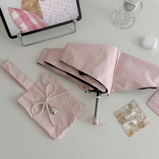 Tay cầm có thể thu vào 7cm Ô lớn Leo núi chống nắng mưa hoặc mưa Chống tia cực tím upf50 + Kem chống nắng nữ Umbr