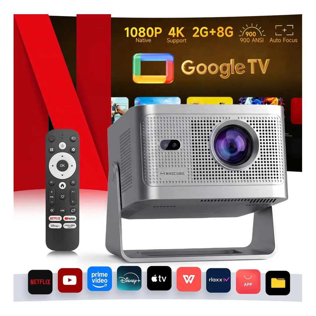 Máy chiếu thông minh Magcubic HY350GT 4K Chính thức Netflix Google TV Native 1080P 900 ANSI Auto Focus 15W Loa HiFi