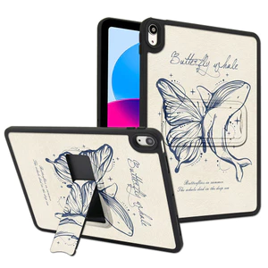 Vỏ cứng Frosted Stand Tuya Black Butterfly cho IPad Mini 4 5 6 7 8 9 10 11 12 A16 A19 A17Pro A17 Pro Air 2 3 4 5 6 7 8 10.9 "10.2" Pro11 Pro12,9 Air M2 M3 M4 M5