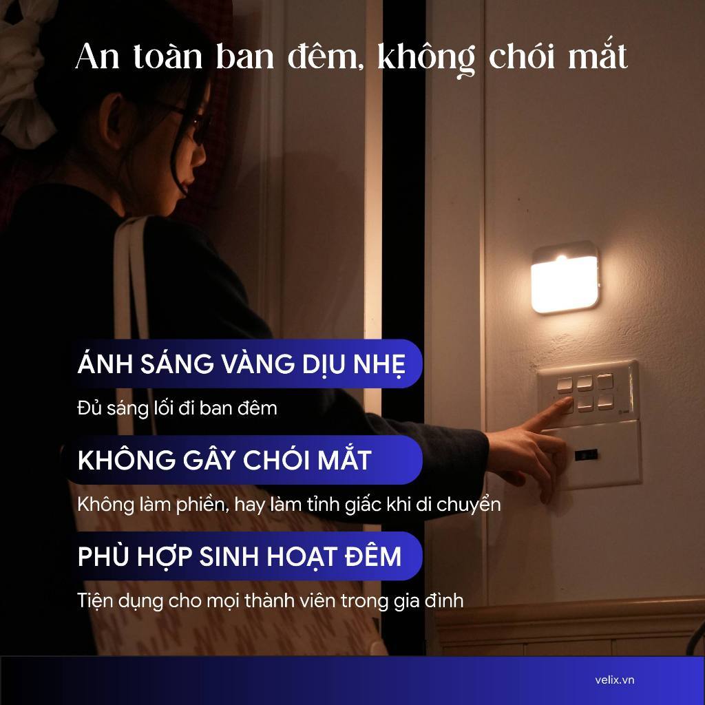 Đèn Led cảm biến chuyển động Velix Motion Lite | Đèn cảm ứng dán tường, cầu thang, tủ quần áo