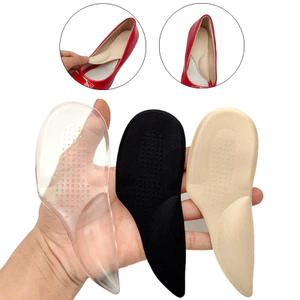 Silicone Flat Arch Correction Đế Lót Gót Giày Nửa Kích Thước Miếng Lót Gót Miếng Lót Chống Mòn Gót Miếng Lót Trong Suốt 26.4.20