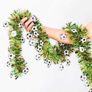 World Cup Trang Trí Dải Màu Vòng Hoa Trang Trí Bóng Đá Cảnh Bố Trí Ruy Băng Dây Kim Loại Vòng Hoa