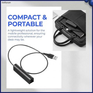 Dây chuyển đổi Rj9 sang USB bằng nhựa để kết nối tai nghe máy tính trong suốt màu đen dailiyuan