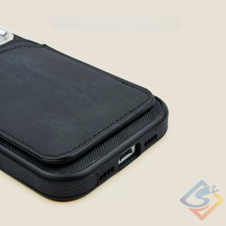 Da Cao Cấp Miếng Dán Thẻ Kết Cấu Denim Vỏ Điện Thoại Cho iPhone 17 Pro Max 12 13 14 15 16 Pro Max Lỗ Lớn Khung Ống Kính Kim Loại Vỏ Chống Sốc Có Khe Cắm Thẻ Sau