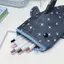 MAKY Sáng Tạo Kawaii Ngôi Sao Cá Mập Hộp Đựng Hoạt Hình Ngộ nghĩnh Miệng Cá Mập Dây Kéo Túi Đựng Bút Chì Cá Mập Dễ Thương Văn Phòng Phẩm Túi Bảo Quản Quà Tặng VN