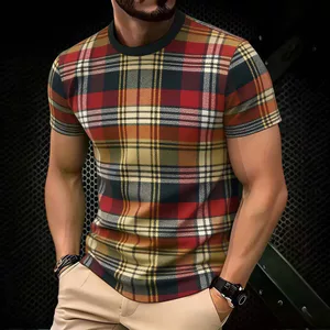 Áo thun nam họa tiết Tartan cổ điển, phù hợp dạo phố