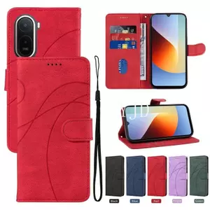 Ốp Lưng Cho Redmi A7 Pro Đường Cong Khe Cắm Thẻ Da Dây Đeo Tay Chống Rơi Vỏ Điện Thoại