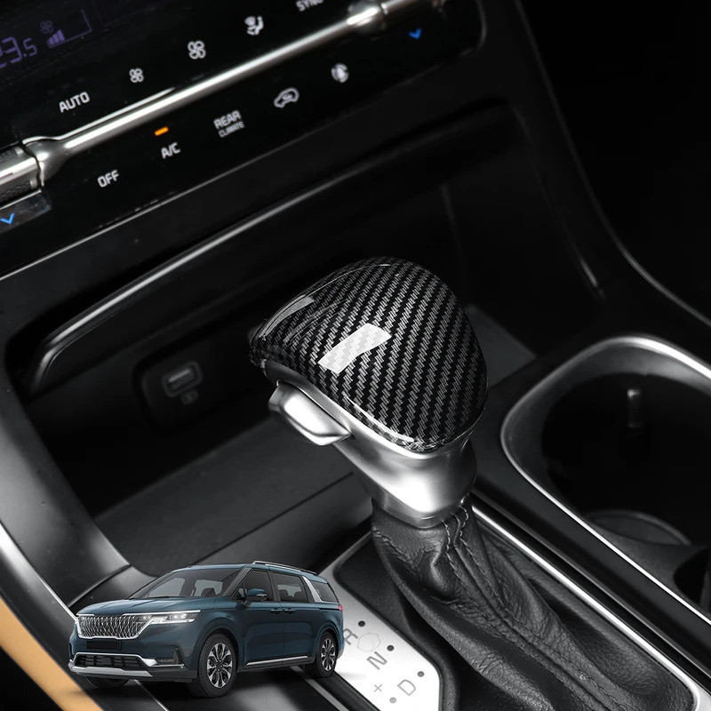 Dành cho KIA Carnival KA4 / k3 / Mohave / seltos / MQ4 / SOUL / Telluride Sợi Carbon Điều Khiển Gear Lever Head Cover Viền Phụ Kiện LHD