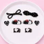Set Charm Hello Kitty Đen Xinh Cute Trang Trí Dép Crocs,, Phụ Kiện DIY Dễ Thương Nhựa Cao Cấp Bền Đẹp