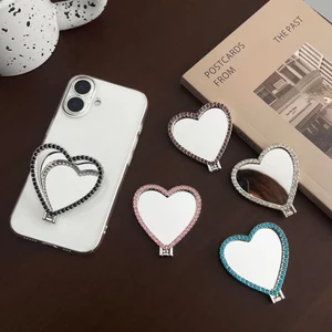 Popsocket Gương Họa Tiết Tình Yêu Nam Châm Có Thể Gập Lại Giá Đỡ Điện Thoại Nam Châm