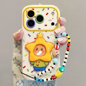 Mặt dây chuyền vỏ điện thoại Ribbon Star có sẵn Thích hợp cho iPhone17PROMAX Vỏ mềm silicon Thích hợp cho vỏ điện thoại iPhone16pro Cùng phong cách Dây buộc điện thoại di động 15 Chống sốc 14 Chống va chạm