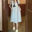 Sweet Plus Size Kẻ Sọc Bay Tay Rời Váy Ngủ Bộ Đồ Ngủ Nữ Béo Sister Váy Mùa Hè Phục Vụ Gia Đình 2