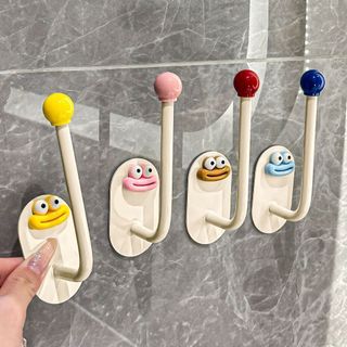 🏵️🏵️Miếng Dán Móc Treo Đồ Mặt Cười Nhiều Màu Treo Đồ Buộc Tóc Khăn Tắm Dễ Thương ，Miệng lớn Quái vật Móc khóa Giá để đồ