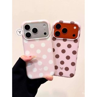 Ốp Điện Thoại Thích Hợp Cho iPhone Girl Màu Hồng Chấm Bi Mềm Thích Hợp Cho iPhone17PROMAX Ốp Điện Thoại 15 Hoạt Hình 16 / 14 / 13 / 12 Niche 11 Vỏ Bảo Vệ ZMH7