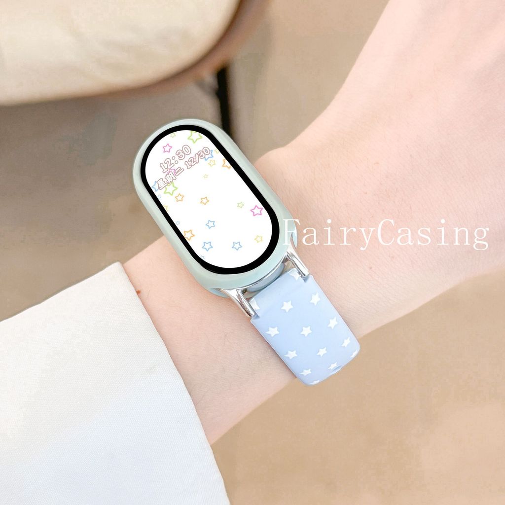 Ngôi Sao In Hình Dây Silicon Cho Xiaomi Mi Band 10 9 8 7 6 5 4 3 Vòng Tay Có Thể Thay Thế Cho Redmi Watch 4 5 6 Dây Đeo Tay