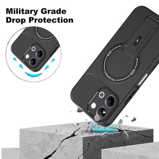 Dành cho Vivo Y05 4G / Y11d 5G / Y11 5G / Y21 5G 2026 Ốp điện thoại cứng cảm giác da có chân đế ẩn Vỏ từ tính cạnh mềm Vỏ mỏng chống sốc