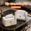 Hộp Đựng Khăn Giấy Acrylic Cao Cấp Vân Sóng Nước, Hộp Giấy Decor Trong Suốt Charm Thỏ Sang Trọng