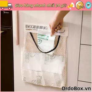 Túi lưới treo nhà bếp ORDOBOX, Túi đựng rau củ quả treo tường dung tích lớn, Túi lưu trữ Polyester có thể tái sử dụng
