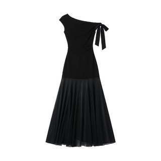 Đầm dài kiểu Pháp thanh lịch, trễ vai, chất liệu chiffon, phối nhiều mảnh, thích hợp cho mùa hè.