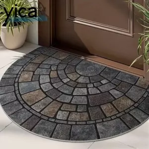 Thảm nhập cảnh bán nguyệt YICA, Thảm cửa nửa vòng mềm mại thấm hút, Thảm trải sàn chống trượt thời trang Trang trí nội thất