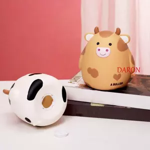 Hộp Đựng Tiền Bò DARON, Chống Thấm Nước Chống Rơi Bò Heo Đất, Vinyl Ngộ nghĩnh Dễ Thương Dung Tích Cao Bình Đựng Tiền Dễ Thương Thu Hút Tiền