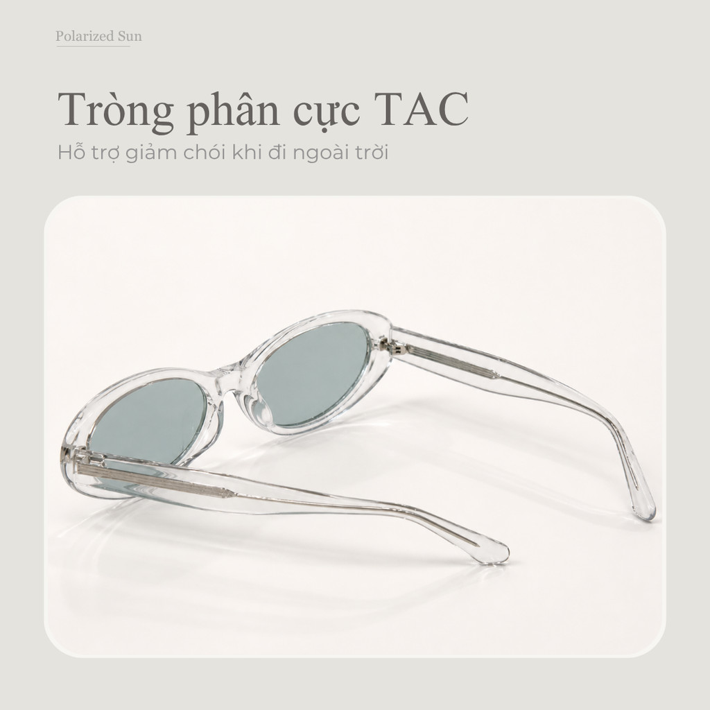 LENSSCAPE-Kính Mát Phân Cực UV400 Dáng Oval Cổ Điển Gọng TR90 Dùng Ban Ngày