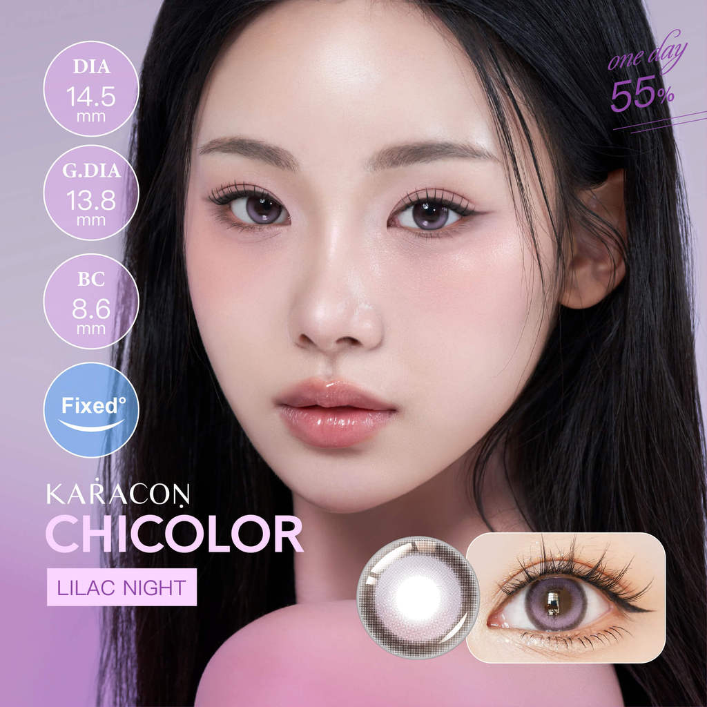 [Lens 1 Ngày] - Lens Highlight Khóa Trục KARACON CHICOLOR -#46 Lilac Night (2 Chiếc)
