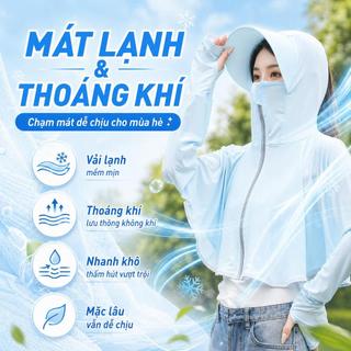 Quần áo, mũ, khẩu trang chống nắng tích hợp, thoáng mát và chống tia UV, rất thích hợp cho các hoạt động ngoài trời!