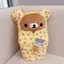 SY Rilakkuma Plushie Búp bê bạn đồng hành bằng vải Cotton hoạt hình dễ thương với túi ngủ có thể tháo rời