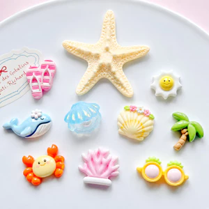 Set Charm Biển Sao Biển Kem Gắn Dép Crocs Cá Cua Vỏ Sò Kính Dứa Phong Cách Summer Tropical Pastel Dễ Thương