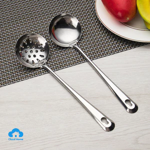 🌤️COD🌤️Hộ Gia Đình Tay Cầm Dài Nồi Lẩu Rây Lọc Muôi Lẩu, Muôi Canh Inox 304 cao cấp tiêu