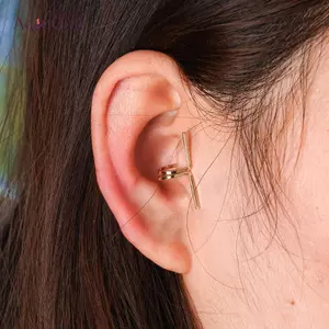 AqToCna 1 Kẹp Tai Hình Học Thời Trang Retro Đơn Giản Sáng Tạo Hình Chữ U Kẹp Tai Thoáng Mát Không Đều Vòng Đeo Tai Phụ Kiện Trang Sức Quà Tặng AqToCna