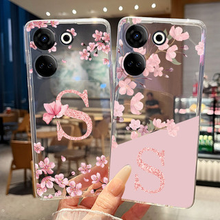 Ốp Điện Thoại Cho Tecno Camon 20 4G CK6N / 20 Pro 4G CK7N Ốp Lưng Hoa Xinh Đẹp Trong Suốt Mỏng Mềm Silicone Cặp Đôi Bao