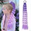 AFTEROF Kids Bubble Đuôi Ngựa Nối Dài, Phần Mở Rộng Tóc Màu Nhẹ 20 ", Có Dây Buộc Tóc Thời Trang Nữ Cho Bé Gái Cho Lễ Hội EDC Rave Ombre Crazy Hair Day Phụ Kiện