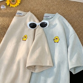 Áo thun Local Brand unisex form boxy slim fit thêu vịt vàng vải nhung Premium Collection pdz02