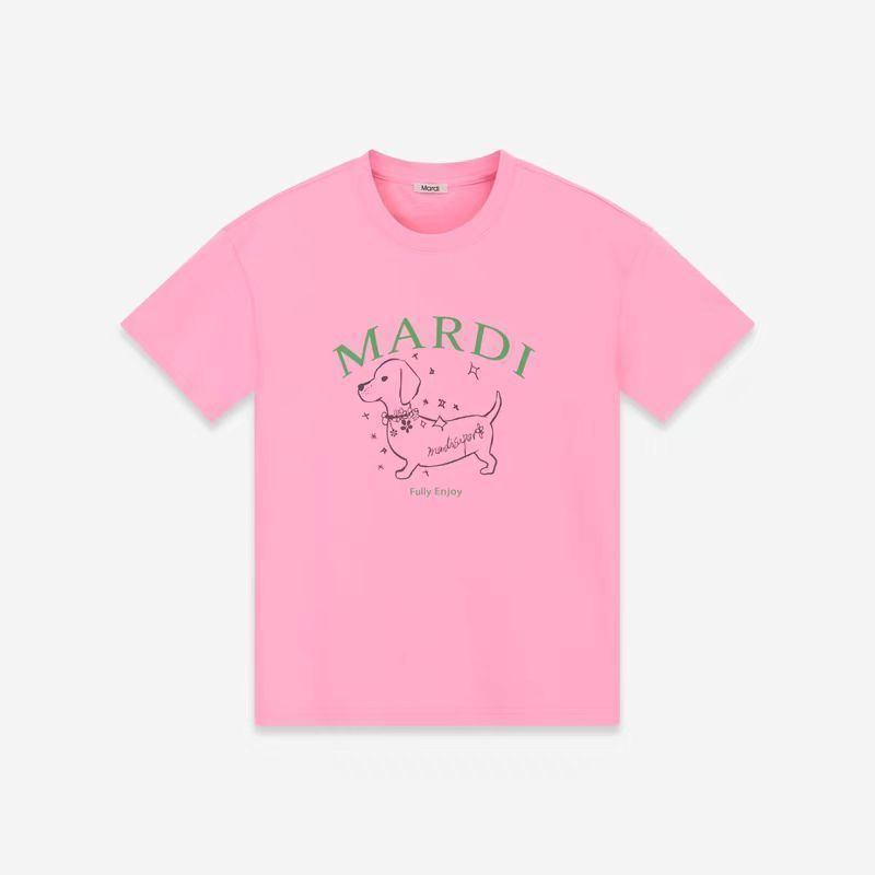 Mardi Dachshund In Hình Cotton Nguyên Chất Thường Ngày Phù Hợp Với Tay Ngắn Mùa Hè Phiên Bản Hàn Quốc Cổ Tròn T-