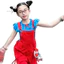 Quần yếm màu đỏ bé gái mùa hè Phong cách mới cho trẻ em Quần short có túi lớn