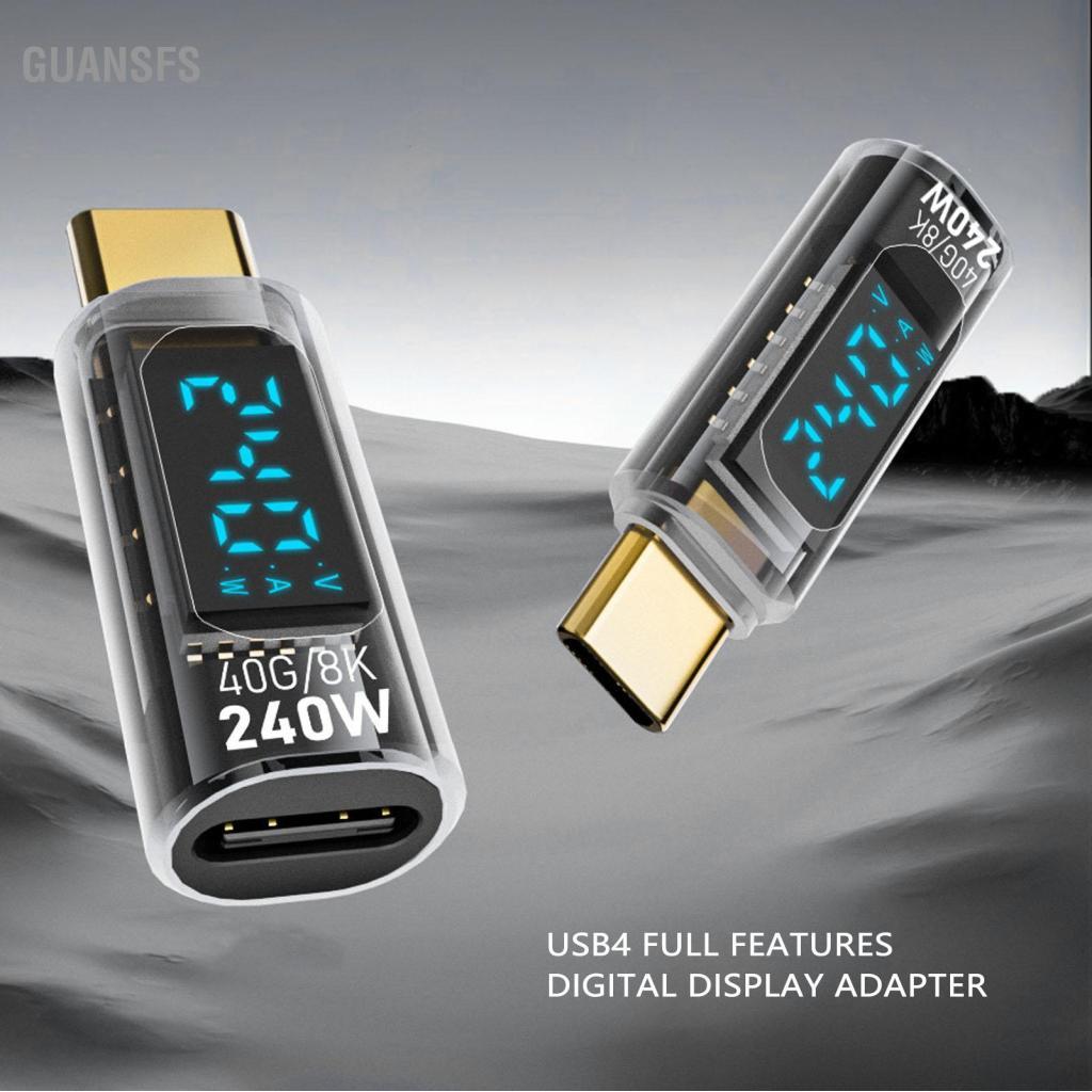 Guansfs Guansfs USB C Adapter Điện Máy PD 240W Màn Hình Hiển Thị Video 8K 60Hz 40Gbps Truyền Thiết Kế Kỹ Thuật Số nam Đến Nữ Nối Dài