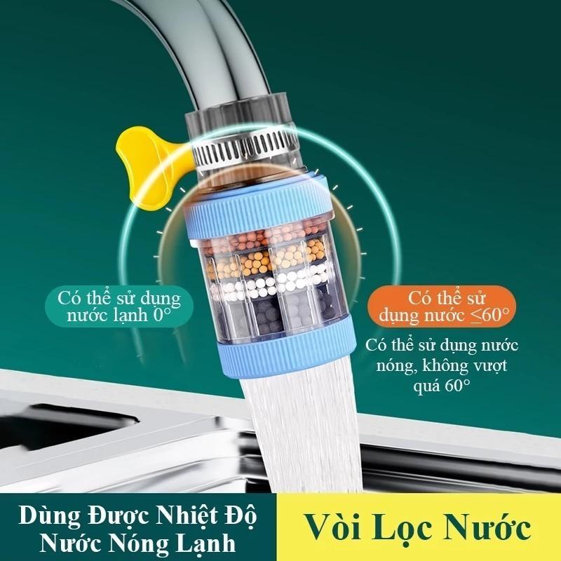 Combo 2 Cái Đầu Vòi Lọc Nước 6 Lớp Carbon Xoay 360°, Lọc Sạch Cặn Bẩn