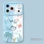 Ốp điện thoại hình động vật biển màu xanh dễ thương + Dây buộc cho iPhone 17 16 15 14 13 12 11 Pro Max X Xr Xs Max 7 8 Plus SE2020