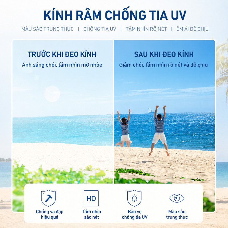 Kính Thể Thao Đổi Màu Chống Bụi – Phân Cực UV, Bảo Vệ Mắt Khi Đi Đường, Dùng Xe Đạp/Xe Máy, Tặng Kèm Hộp Kính
