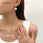 AqToCna Thời Trang Pha Lê Ngọc Trai Hình Trái Tim Trang Sức Thanh Lịch Bộ Nữ Pháp Mặt Dây Chuyền Nelace Thả Bông Tai AqToCna