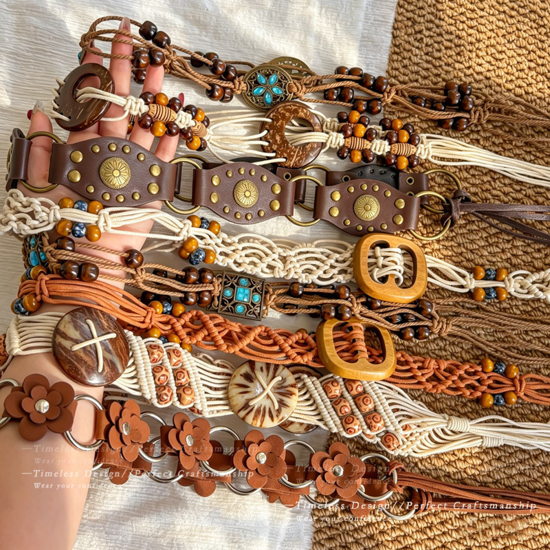 Dây Thắt Lưng Bohemian Phong Cách Dân Tộc Cổ Điển Cho Nữ