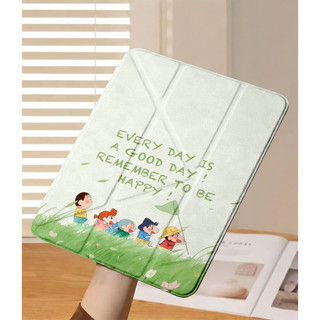 GOOD DAY HAPPY Shin-chan Ốp bảo vệ gập chữ Y cho iPad cho Air 4/5/6/7/8 M3 M5 iPad Gen 11 A16, Pro 11 M4  Chống sốc