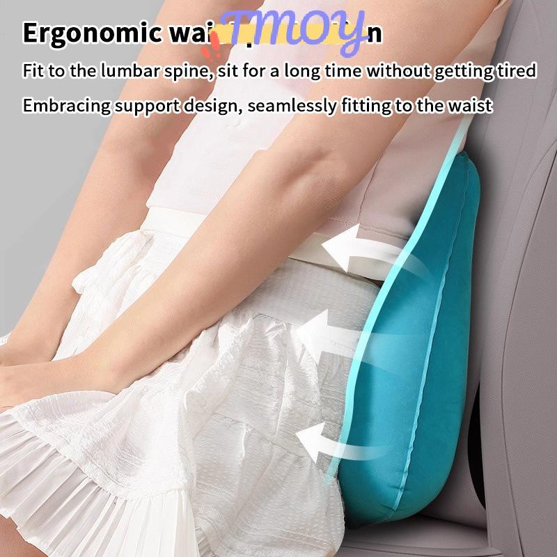 TMOY Bảo Vệ Eo Bơm Hơi Gối Thắt Lưng Bơm Hơi Siêu Nhẹ Ghế Eo Đệm Mềm Mại Thoải Mái Cho Văn Phòng Tại Nhà Ô Tô TMOY