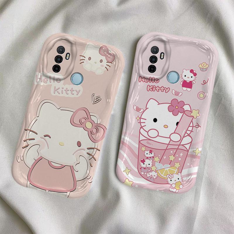 Ốp Lưng Cho OPPO A53 A33 2020 Phim Hoạt Hình Kem Cặp Đôi Mèo Mềm TPU 3D Sóng Silicon Vỏ Điện Thoại