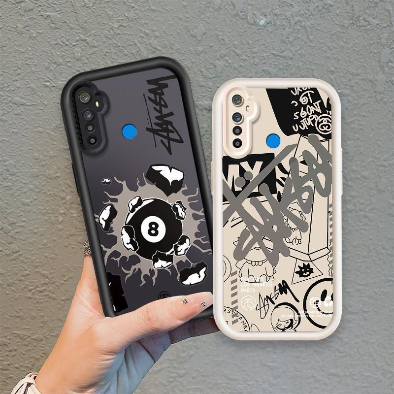 Vỏ Cho Realme 5 5i 5S 6i Phim Hoạt Hình Silicon Mềm Ốp lưng TPU Bi-a Xu Hướng Mắt Thiên Thần Chống Sốc Ốp Lưng